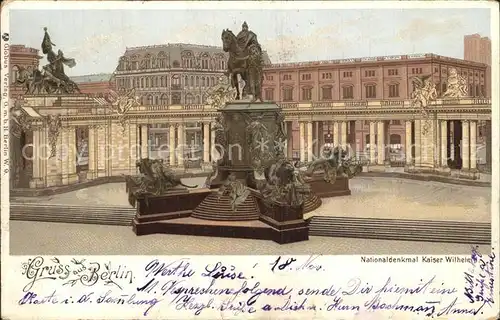 Berlin Nationaldenkmal Kaiser Wilhelm Kat. Berlin