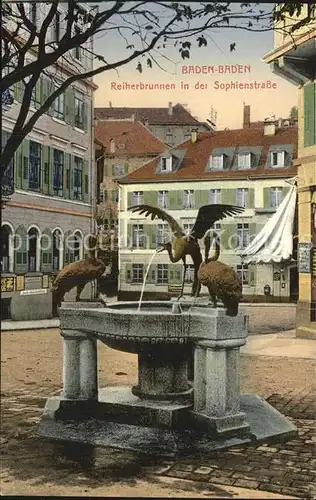 Baden Baden Reiherbrunnen Sophienstrasse Kat. Baden Baden