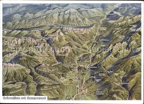 Hohenaschau Chiemgau Kampenwand Panoramakarte Kat. Aschau i.Chiemgau