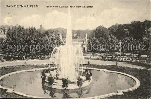 Bad Oeynhausen Blick vom Kurhaus zum Kurgarten Springbrunnen Kat. Bad Oeynhausen