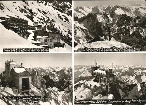 Zugspitze Hotel Schneefernerhaus Muenchner Haus Seilbahn Gipfelstation Kat. Garmisch Partenkirchen