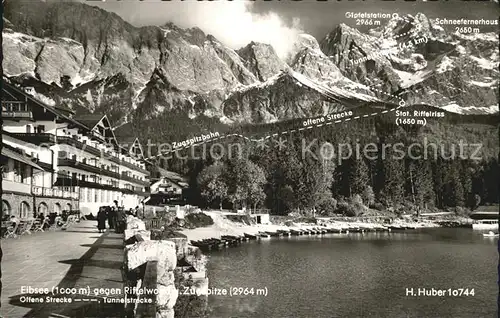 Eibsee Blick zur Zugspitze Riffelwand Kat. Grainau