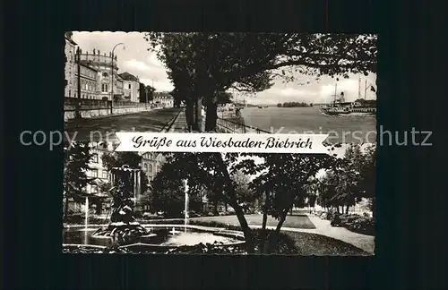 Biebrich Wiesbaden Schloss und Rheinufer Friedensanlage