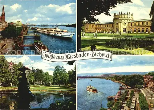 Biebrich Wiesbaden Rheinpartie mit Schloss