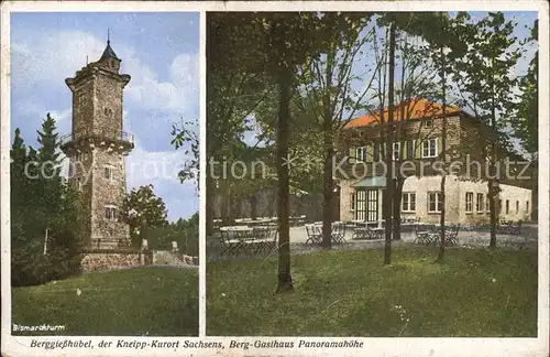 Berggiesshuebel Berg Gasthaus Panoramahoehe Bismarckturm Kat. Bad Gottleuba Berggiesshuebel