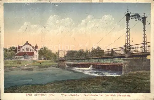 Bad Oeynhausen Werre Bruecke Nadelwehr Siel Wirtschaft Kat. Bad Oeynhausen