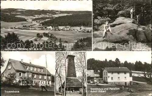 Tromm Odenwald Gesamtansicht Lindenfels Gasthaus und Pension Eckert Irene Turm  Kat. Grasellenbach