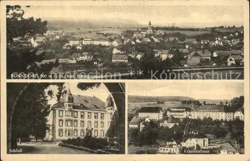 Bonndorf Schwarzwald Gesamtansicht Schloss Krankenhaus Kat. Bonndorf