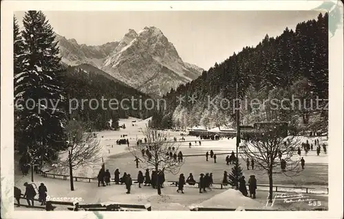 Riessersee Panorama Eislaufen Kat. Garmisch Partenkirchen