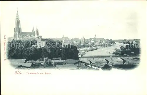 Ulm Donau Stadtblick mit Muenster Kat. Ulm