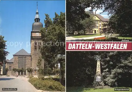 Datteln Amanduskirche Kriegerdenkmal Rathaus Kat. Datteln