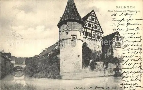 Balingen Altes Schloss mit Wasserturm Kat. Balingen
