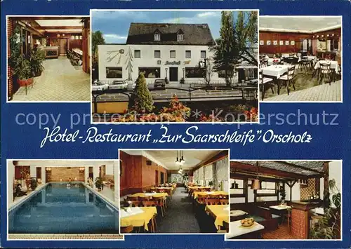 Orscholz Hotel zur Saarschleife Gastraum Hallenbad Aussenansicht Kat. Mettlach