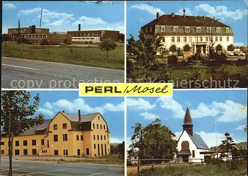 Perl Schule Kirche  Kat. Perl Mosel