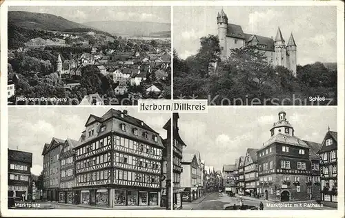 Herborn Hessen Gesamtansicht Marktplatz Rathaus Schloss Kat. Herborn