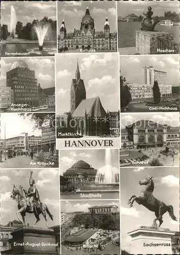 Hannover Herrhausen Anzeiger Hochhaus Am Kroepcke Bahnhof Marktkirche Maschsee Rathaus Kat. Hannover