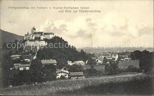 Hohenaschau Chiemgau mit Freiherrl von Kramer Klettschem Schloss und Niederaschau Kat. Aschau i.Chiemgau