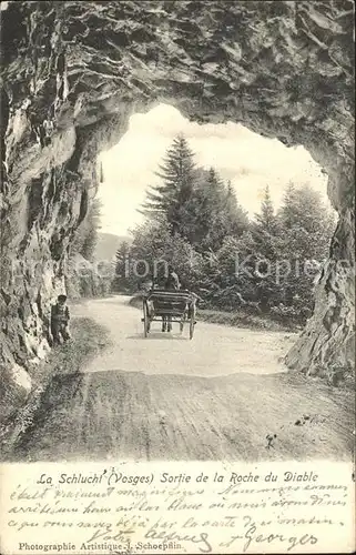 La Schlucht Sortie de la Roche du Diable Pferdekutsche Kat. Gerardmer