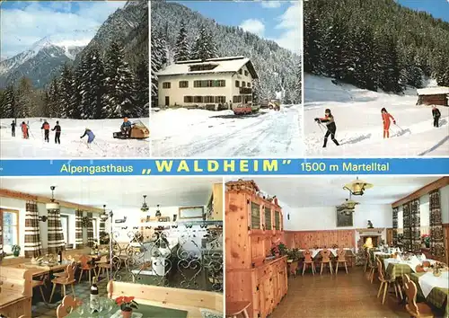Martelltal Alpengasthaus Waldheim Winter Kat. Vinschgau Bozen Suedtirol
