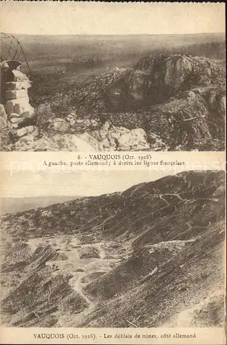 Vauquois Poste allemand et lignes francaises Deblais de mines Grand Guerre 1. Weltkrieg Kat. Vauquois