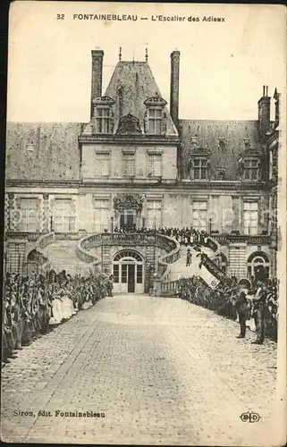 Fontainebleau Seine et Marne Escalier des Adieux Kat. Fontainebleau