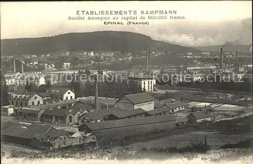 Epinal Vosges Etablissements Kampmann Industrie Kat. Epinal