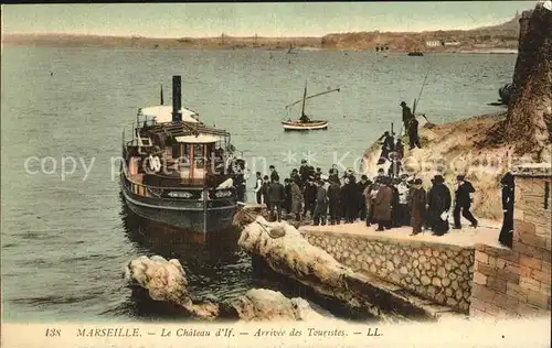 Marseille Chateau d If Arrivee des Touristes Bateau Kat. Marseille