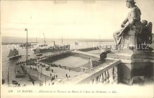 Le Havre Allegorie de la Terrasse du Musee Anse des Pecheurs Statue Kat. Le Havre