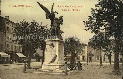 Roanne Loire Statue des Combattants Monument Place Saint Etienne Kat. Roanne