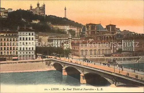 Lyon France Pont Tilsitt et Fourviere Kat. Lyon