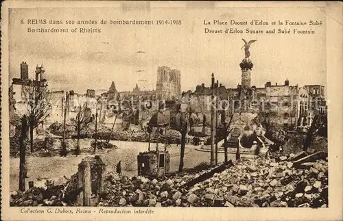 Reims Champagne Ardenne dans ses annees de bombardement 1914 18 Grand Guerre 1. Weltkrieg Kat. Reims