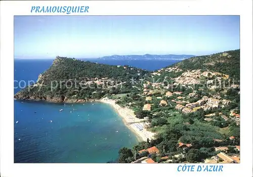 Pramousquier Fliegeraufnahme mit Strand Kat. Le Lavandou