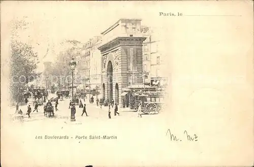 Paris Les Boulevards Porte Saint Martin Kat. Paris