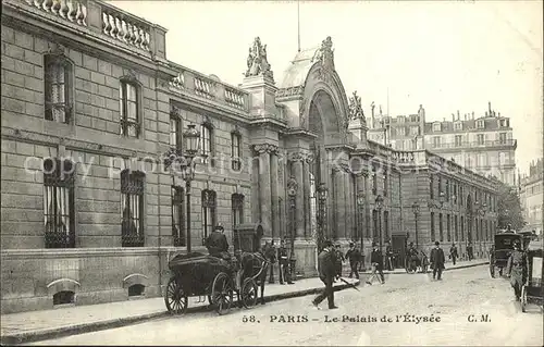 Paris Palais de l Elysee Pferdekutsche Kat. Paris