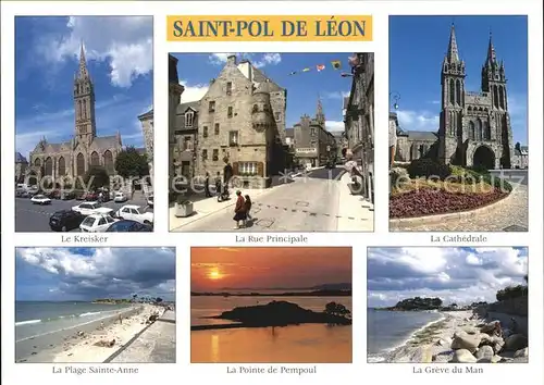 Saint Pol de Leon Rue Prinicpale Kreisker Plage  Kat. Saint Pol de Leon