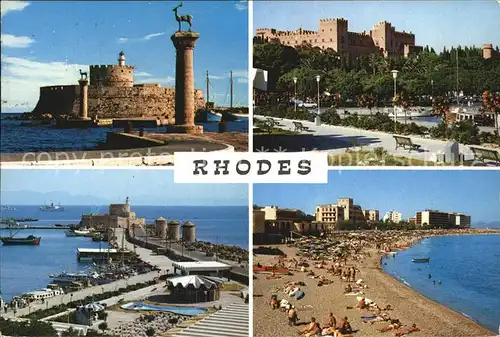 Rhodos Rhodes aegaeis Fliegeraufnahme Windmuehlen Strand  Kat. 