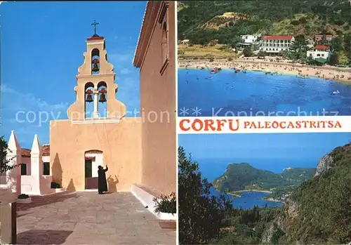 Korfu Corfu Fliegeraufnahme Strand Kirche Kat. Griechenland