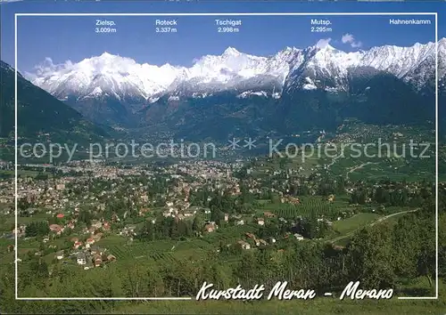 Meran Merano Panorama mit Texelgruppe