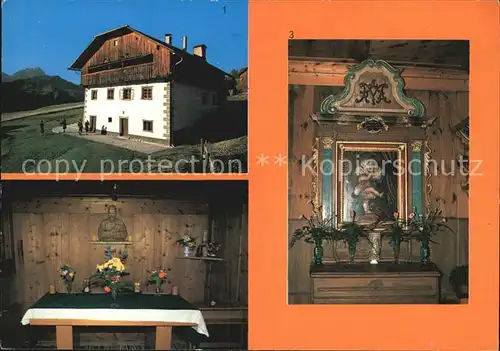 Pedraces Geburtshaus Altar Geburtszimmer  Kat. Bozen Suedtirol