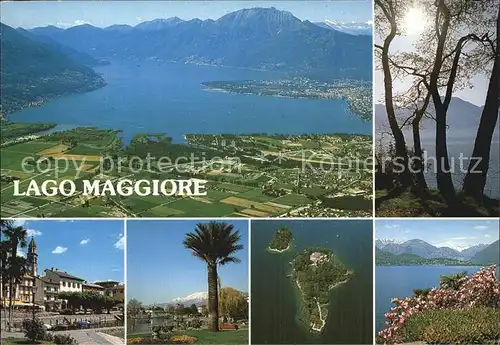 Lago Maggiore Fliegeraufnahme Insel Promenade Kat. Italien