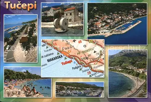 Tucepi Fliegeraufnahme Strand Hafen Kat. Kroatien