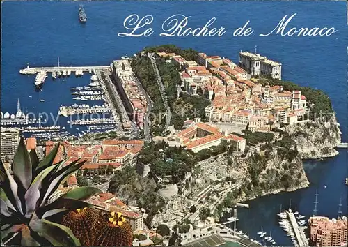 Monaco Fliegeraufnahme Le Rocher und Hafen Kat. Monaco
