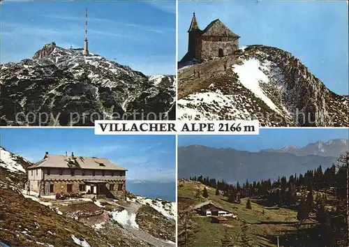 Villacher Alpe Kirche Ludwig Walter Haus  Kat. Dobratsch Gailtaler Alpen Kaernten