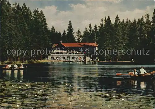 Abersee St Gilgen Salzkammergut Aberseehaus am Grossen Abersee Bayer. Wald Boote Kat. St Gilgen Wolfgangsee