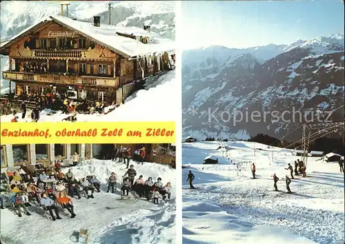 Zell Ziller Tirol Enzianhof Alpengasthof Winter Kat. Zell am Ziller