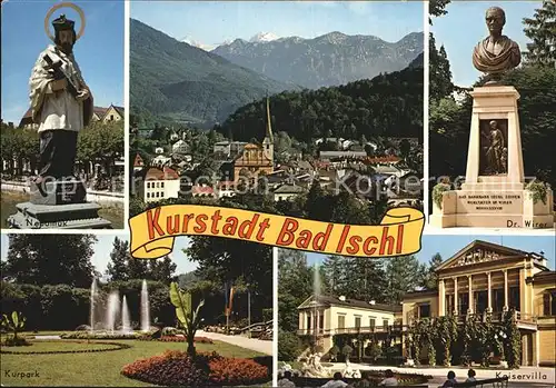 Bad Ischl Salzkammergut Kurpark Dr. Wirer Denkmal Kaiservilla Kat. Bad Ischl