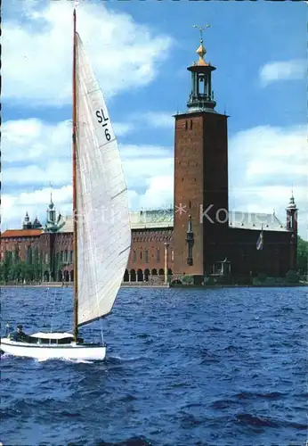 Stockholm Stadshuset Segelboot Kat. Stockholm