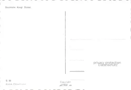 Stockholm Kungl Slottet Kat. Stockholm