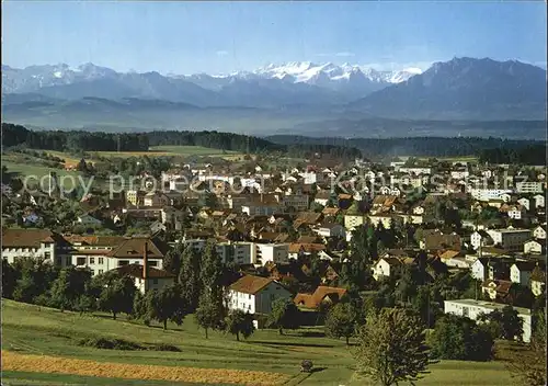 Affoltern Albis mit Stanserhorn Berneralpen und Pilatus Kat. Affoltern Albis