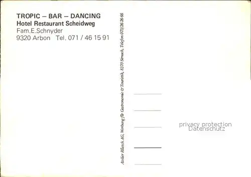 Arbon TG Tropic Bar Dancing Scheidweg  Kat. Arbon